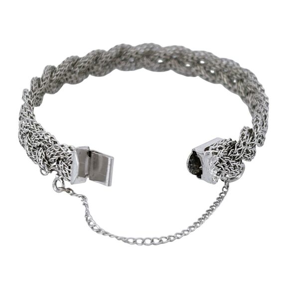 Vintage JB Sterling Silver 925 9mm Braided Mesh Chain Bracelet 7" - Picture 5 of 8